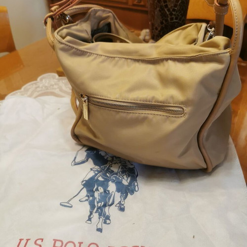 US Polo Assn. shoulder bag like new, beige with many pockets