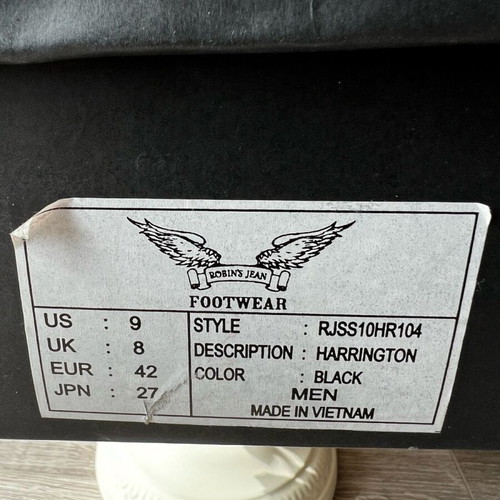 Robin’s Jean Harrington Black High-Top Sneakers New Size 42