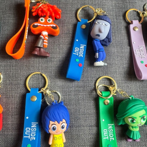 Inside Out keychains like new, colorful rubber pack