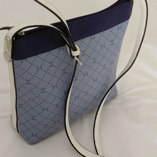 Caprice crossbody bag, blue and white