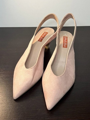 Roberto Rosso slingback heels, blush pink suede, EU 37
