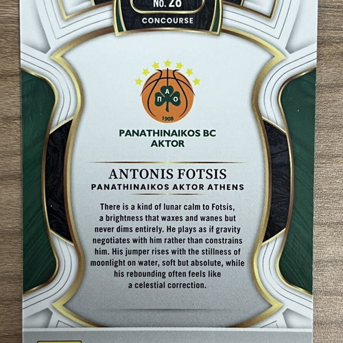 2025-26 Panini Select Euroleague Basketball Card Antonis Fotsis like new