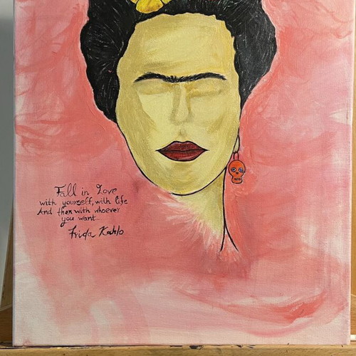 Frida Kahlo painting acrylic colors 40x60 cm new