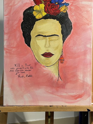 Frida Kahlo painting acrylic colors 40x60 cm new