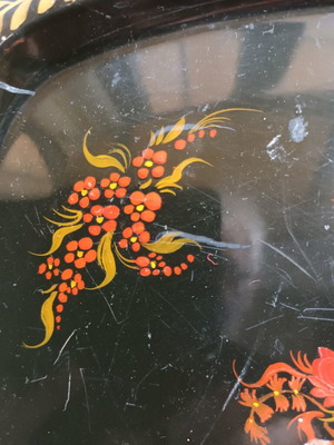 Hand-painted serving tray used