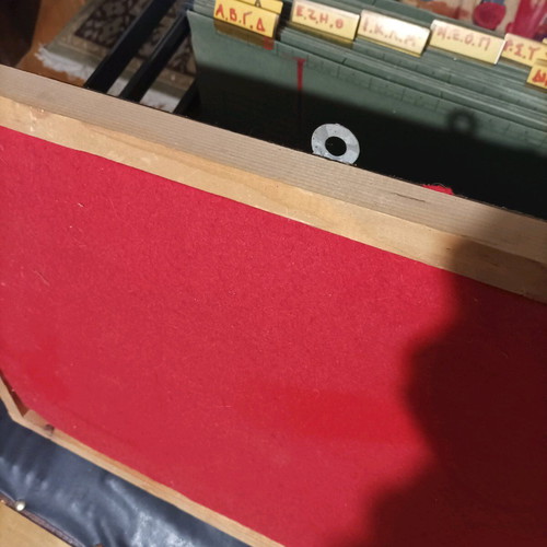 Notice board like new with red felt and frame