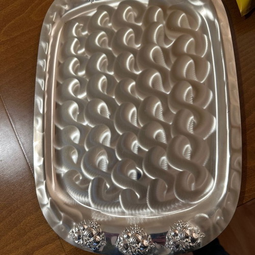 Silver-plated decorative tray used
