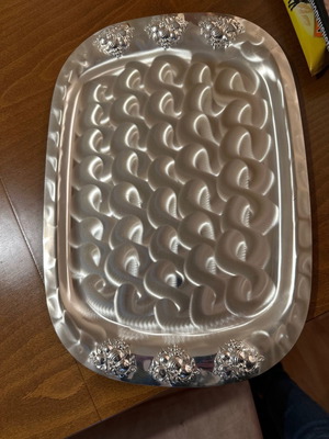 Silver-plated decorative tray used