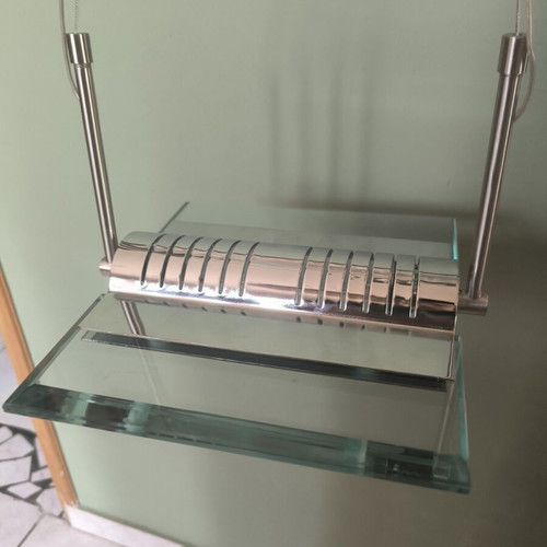 Prisma ceiling light new, aluminum and crystal