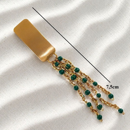 Handmade steel earrings with enamel new, green and gold