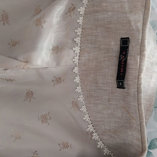 Raxevsky beige linen vest medium, short sleeve with buttons