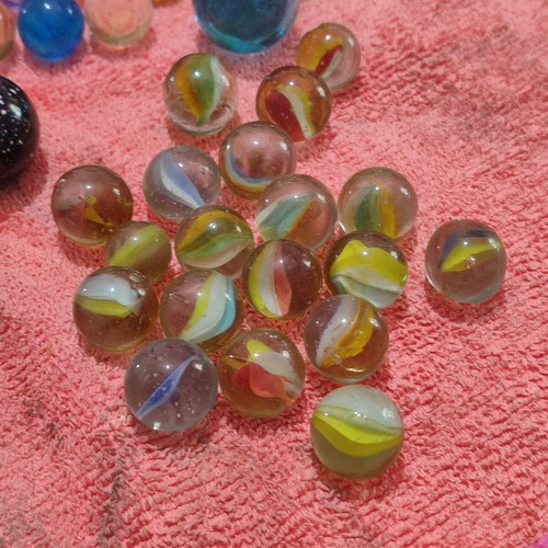 Glass marbles vintage 70s 80s used, good condition