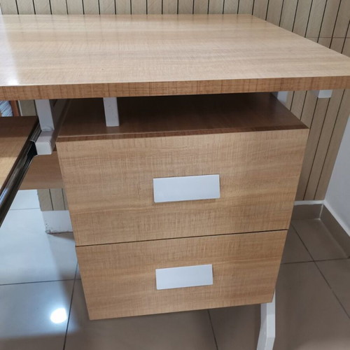 Sonoma wooden desk with metal legs, like new