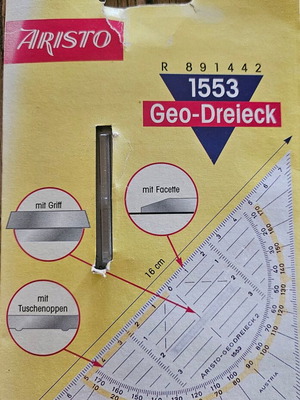 Aristo 1553 Geo-Dreieck protractor new