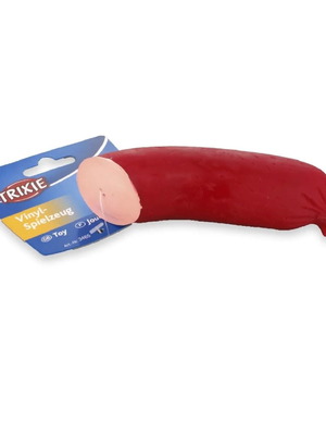 Trixie vinyl sausage toy with sound 14cm new