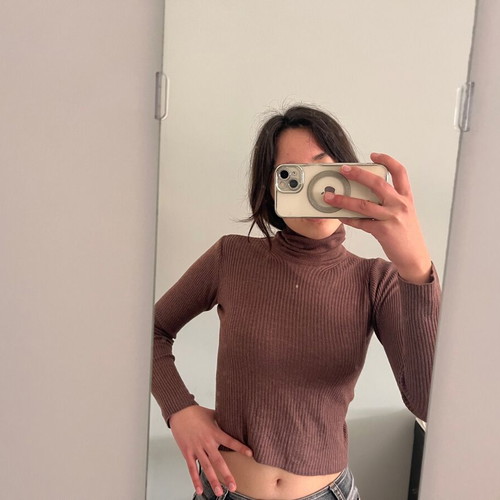 Pull & Bear brown turtleneck used, thin and fitted