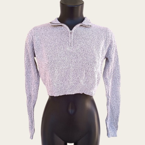 Brandy Melville grey cropped blouse (M)