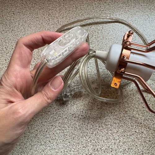 Lamp bronze/copper like new with transparent cable and switch