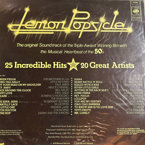 Lemon Popsicle Original Sound Track Album vinyl like new