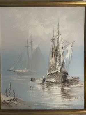 B. Wilder painting "Sailboat", oil on canvas 60x50