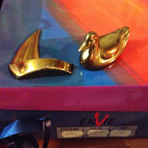 Decorative metal set with duck and sailboat, new