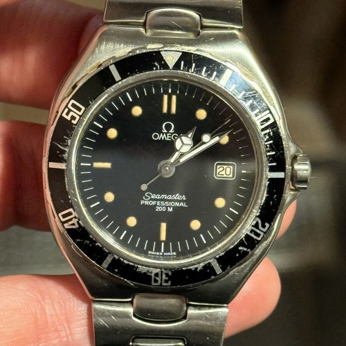 Omega Seamaster Pre Bond wristwatch used, silver, serviced