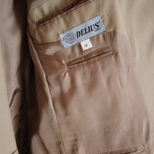 Delius men's suit new, size 52, wool cashmere blend beige