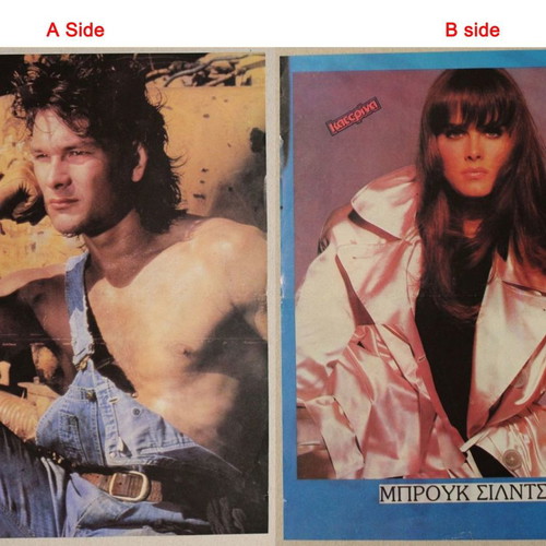Patrick Swayze and Brooke Shields Poster like new from Katerina magazine