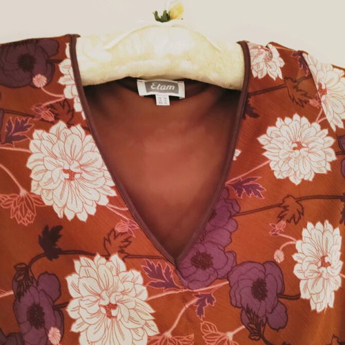 Floral midi cocktail dress Etam like new with bell sleeves