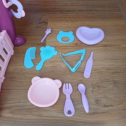 Pet care set used with accessories for feeding and bathing