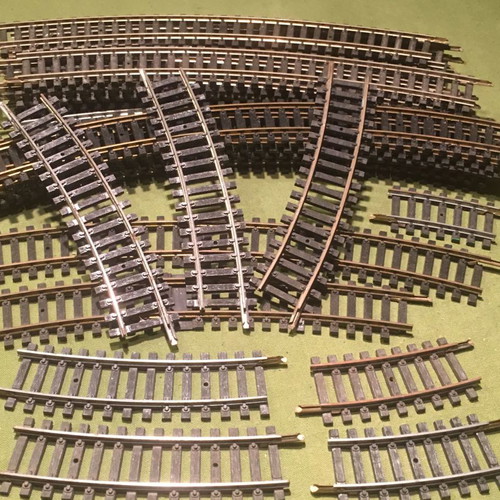 Jouef curved rails HO scale 1/87 used, set of 25 pieces