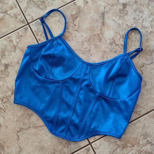 Shein Top Corset style blue size M like new
