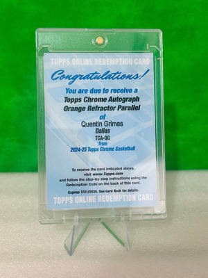 Topps Autograph Redemption Card NBA като нова