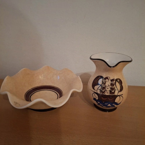 Handmade pulina decorative jug and plate like new