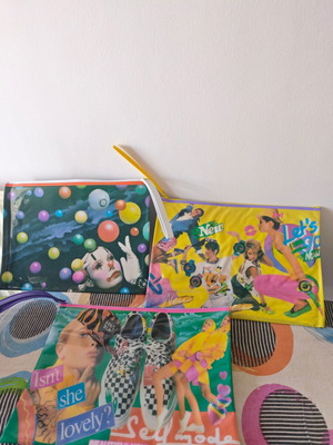 Vintage large plastic zipper folders new