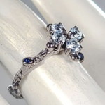Unique 925 silver ring with blue topaz size 7 new