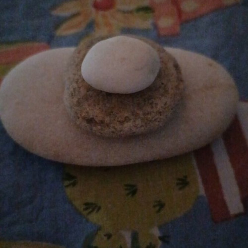 Handmade sea pebble composition new