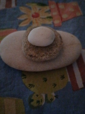 Handmade sea pebble composition new