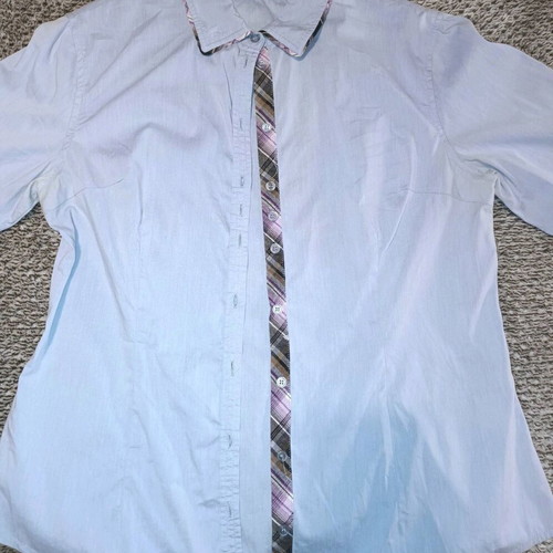 Julia Bergovich women's shirt used, blue with checkered details, size 38