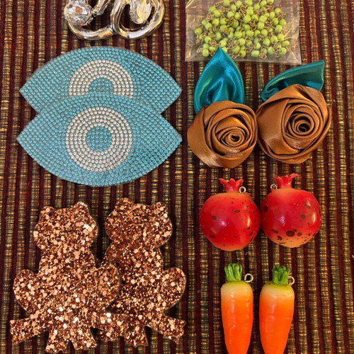 Decorative ribbons, cords, lace and craft elements like new