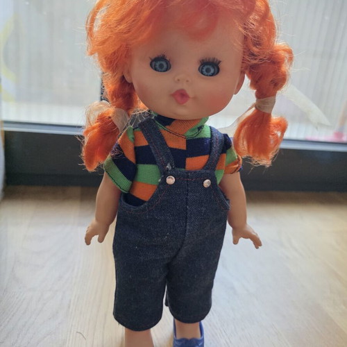 El Greco Pippi Longstocking Doll 1980 28cm like new, missing one shoe