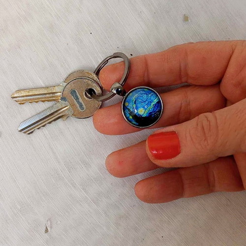 Starry Night keychain new stainless steel