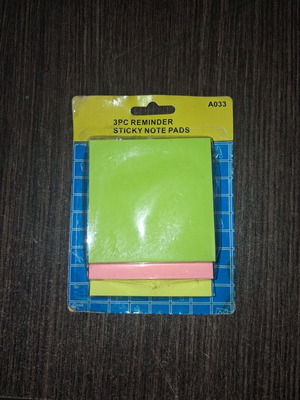 Set of 3 neon sticky note pads