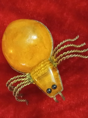 Russian brooch with amber used