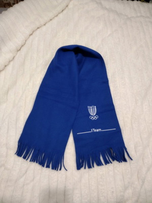 Vintage fleece scarf royal blue like new with Italy logo 2016-2018
