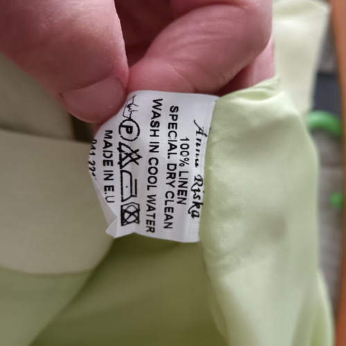 Linen skirt light green, like new, knee-length, size L