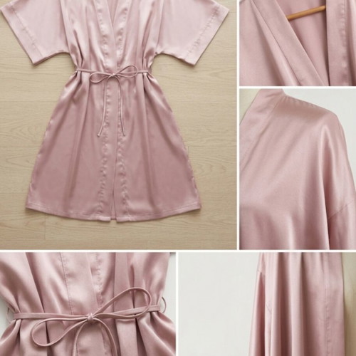 Deena USA satin robe dusty pink like new, size medium