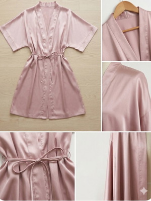 Deena USA satin robe dusty pink like new, size medium