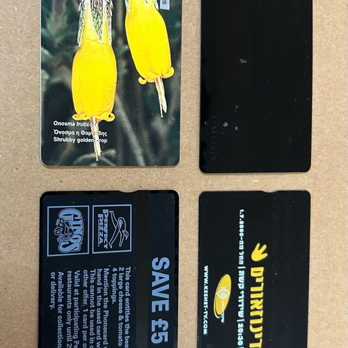 Phone cards used, pack of 4