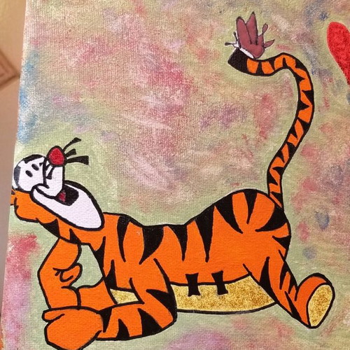 Children's canvas new painted with tempera